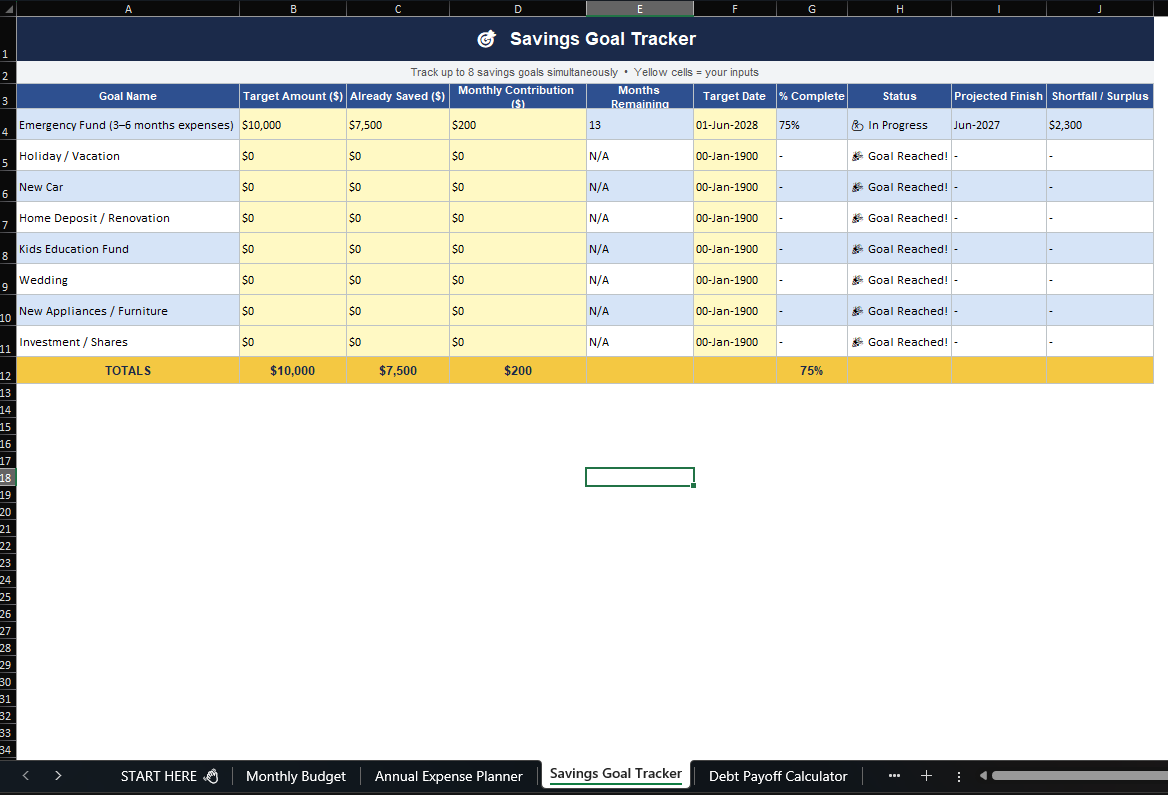 Household Budget Spreadsheet Bundle | Excel & Google Sheets | Monthly Budget Tracker, Debt Payoff, Savings Goals, Bill Tracker, Net Worth | Instant Download